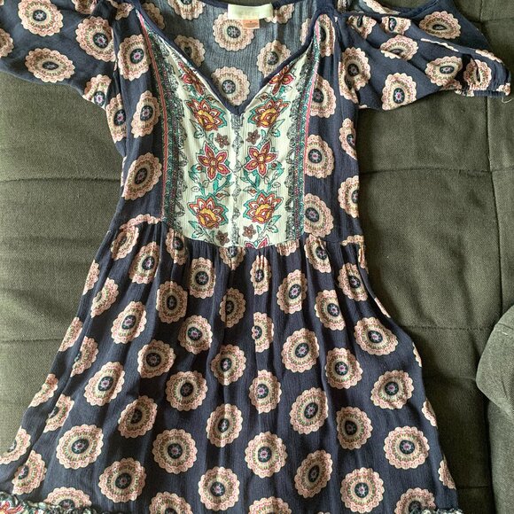 Navy blue Boho style dress - Band of Gypsies - Picture 1 of 3